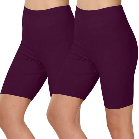 cfhntfmh 2pc Biker Shorts for Women Seamless Fashion High Elastic Waist Solid Color Shorts Athletic Running Yoga Short Pants