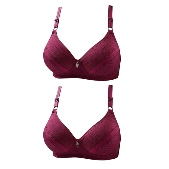 cfhntfmh 2pc Bras for Women No Underwire Soft V Neck Trim Adjustable Strap Bras Comfort Liftup Everyday Sleep Bralettes