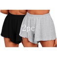 thumbnail image 1 of cfhntfmh 2pc Comfy Shorts for Women Flowy Wide Leg Summer Casual Shorts High Elastic Waist Pleated Lounge Shorts, 1 of 5
