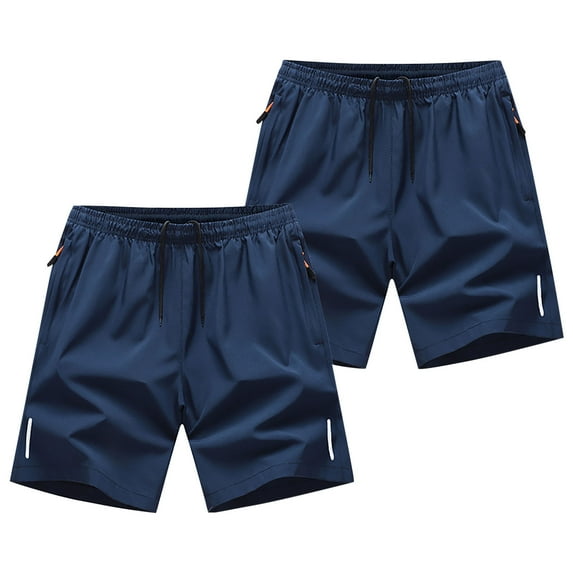 cfhntfmh 2pc Gym Shorts for Men Fashion Elastic Waisted Wide Leg Summer Shorts Quick-Dry Athletic Workout Shorts with Pockets