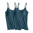 thumbnail image 1 of cfhntfmh 2pc Plus Size Tops for Women Built in Bras Sleeveless Comfy Tank Shirts Adjustable Thin Strap Workout Yoga Camisole, 1 of 2