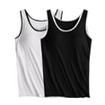 thumbnail image 1 of cfhntfmh 2pc Tank Tops for Women Summer Sleeveless Scoop Neck Color Block Shirts Basic Soft Padded Yoga Tee Shirts, 1 of 2