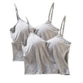 thumbnail image 1 of cfhntfmh 2pc Tank Tops with Built in Bras Sleeveless Adjustable Strap V Neck Bralettes Soft Padded Wireless Short Camisole, 1 of 7