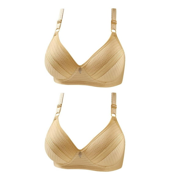 cfhntfmh 2pc Women's Plus Size Wireless Bra Push up Low Cut Everyday Bra Wirefree Full-Coverage Bra Comfort Bralettes