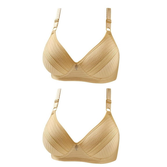 cfhntfmh 2pc Women's Plus Size Wireless Bra Push up Low Cut Everyday Bra Wirefree Full-Coverage Bra Comfort Bralettes