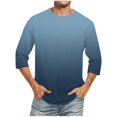 thumbnail image 1 of cfhntfmh 3/4 Length Sleeve Shirts for Men Summer Fashion Printed Crewneck Pullover Tops Big and Tall Soft Stretch Basic Tshirts, 1 of 5