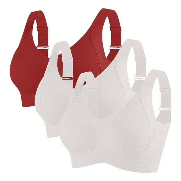 cfhntfmh 3 Pack Sports Bras for Women Wide Strappy Lightweight Breathable Bra for Women V Neck Yoga Workout Gym Bralettes