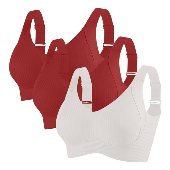 cfhntfmh 3 Pack Sports Bras for Women Wide Strappy Lightweight Breathable Bra for Women V Neck Yoga Workout Gym Bralettes