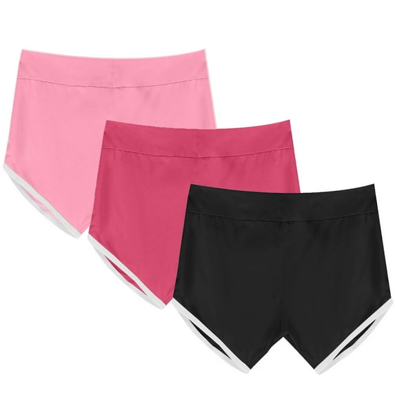 cfhntfmh 3 Pack Women's Dance Yoga Sports Shorts Summer Running Athletic Pant Low Rise Hot Shorts for Women