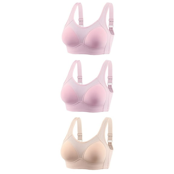 cfhntfmh 3pc Women's Everyday Bras Wirefree Bralettes No Underwire with High Support Seamless Comfy Bras
