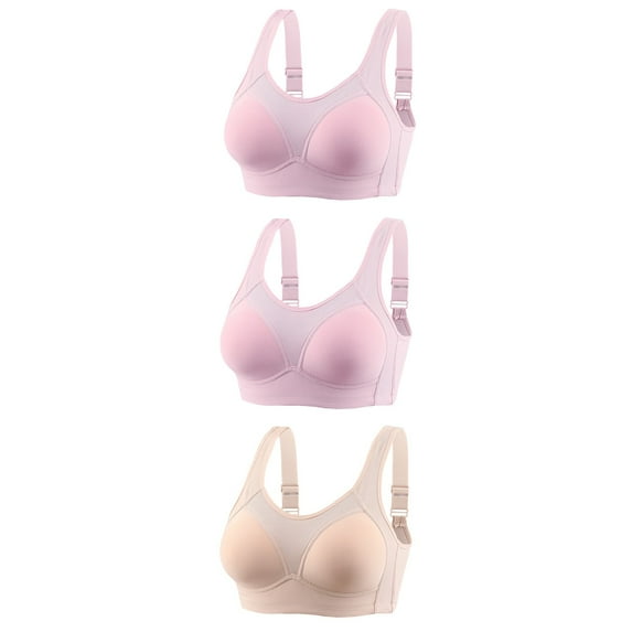 cfhntfmh 3pc Everyday Bras for Women Comfortable Cutout Adjustable Strap Wirefree Bras Soft Breathable Push up Bralettes