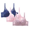 thumbnail image 1 of cfhntfmh 3pc Lace Bras for Women Plus Size Push up Bralettes with No Underwire Full Coverage Unpadded Bra Floral Everyday Bras, 1 of 2
