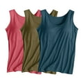 thumbnail image 1 of cfhntfmh 3pc Pajama Tops for Women Comfy Scoop Neck Sleeveless Tank Shirts Solid Color Sleepwear Pjs Blouses with Bras Pad, 1 of 3