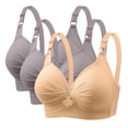 thumbnail image 1 of cfhntfmh 3pc Plus Size Bras for Women No Underwire Liftup Bralettes Wireless Trim Front Adjustable Strap Push up Bras, 1 of 2