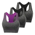 thumbnail image 1 of cfhntfmh 3pc Racerback Sports Bras for Women Medium Support Wireless Bras Full-Coverage Running Gym Yoga Underwear, 1 of 6