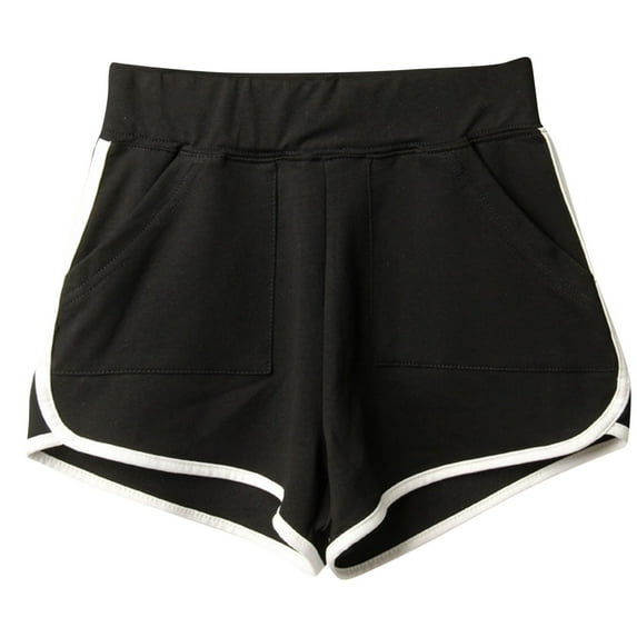 cfhntfmh 3pc Athletic Shorts for Women Soft Elastic Waist Color Block Sport Short Pants Running Gym A-Line Shorts with Pockets