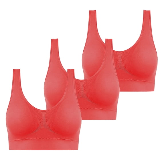 cfhntfmh 3pc Sports Bras for Women Full Coverage Liftup Athletic Bras No Underwire Running Gym Stretchy Bralettes
