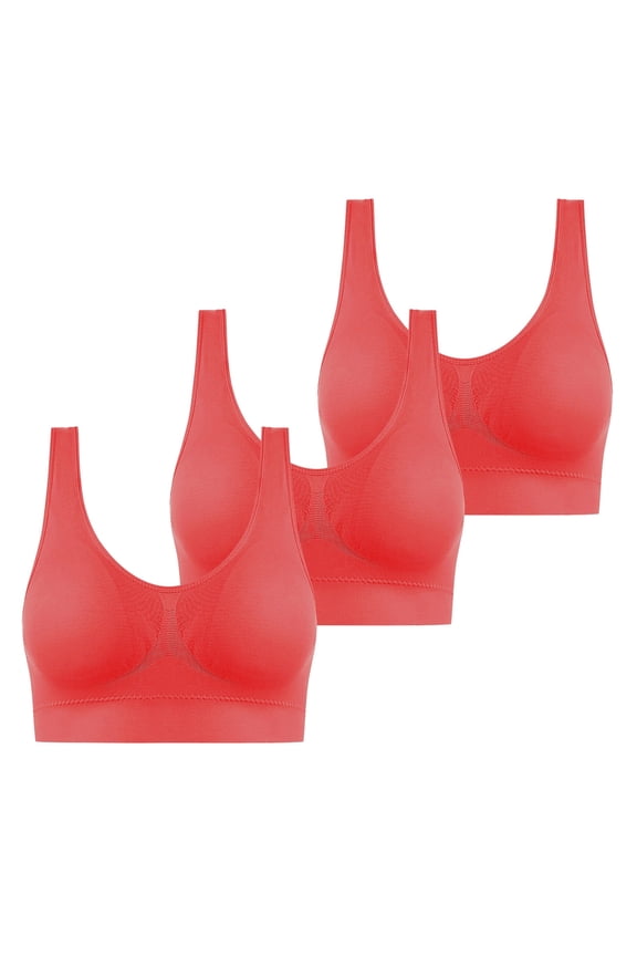 3pc Sports Bras for Women Full Coverage Liftup Athletic Bras No Underwire Running Gym Stretchy Bralettes
