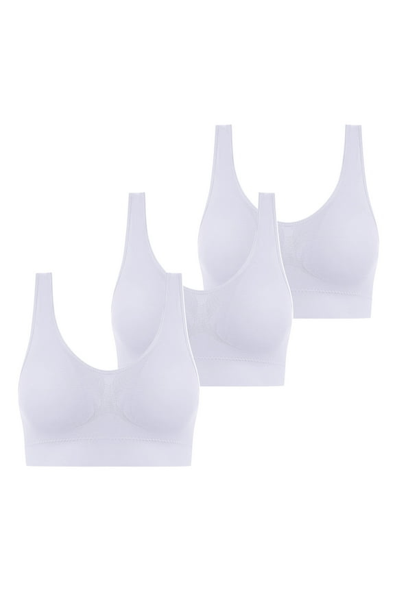 3pc Sports Bras for Women Full Coverage Liftup Athletic Bras No Underwire Running Gym Stretchy Bralettes