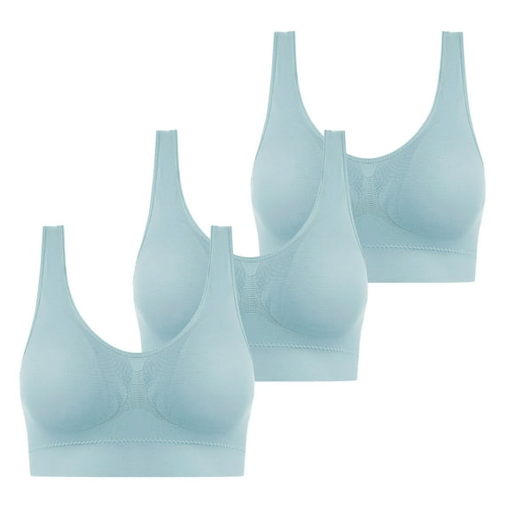 cfhntfmh 3pc Sports Bras for Women Full Coverage Liftup Athletic Bras No Underwire Running Gym Stretchy Bralettes
