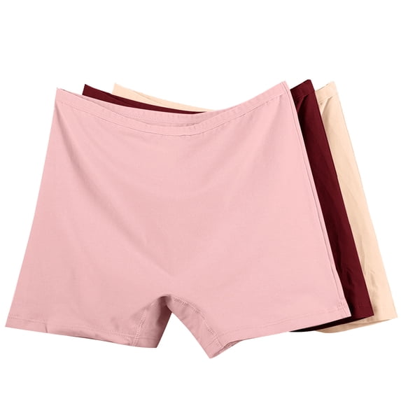 cfhntfmh 3pc Women's Boyshort Panties Plus Size Cotton High Waist Seamless Underwear Full Coverage Soft Stretch Boxer Briefs