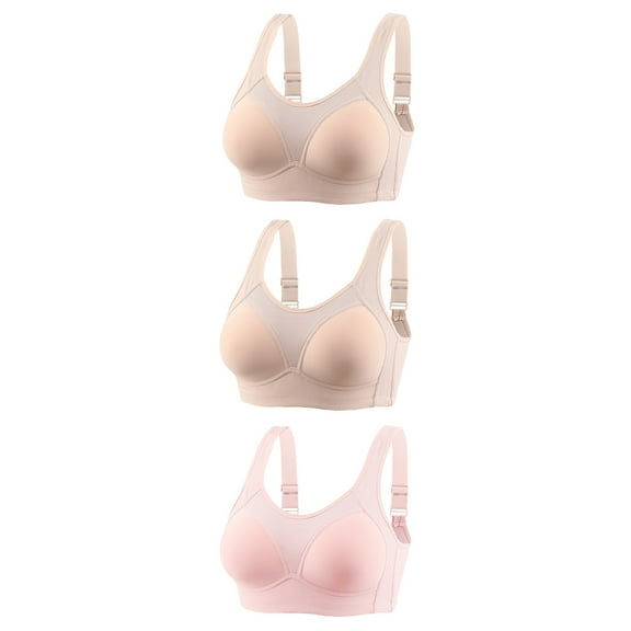 cfhntfmh 3pc Women's Everyday Bras Wirefree Bralettes No Underwire with High Support Seamless Comfy Bras