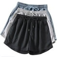 thumbnail image 1 of cfhntfmh 3pc Workout Shorts Women Summer Sport High Waisted Short Pants Baggy Wide Leg A-Line Shorts with Pockets, 1 of 7