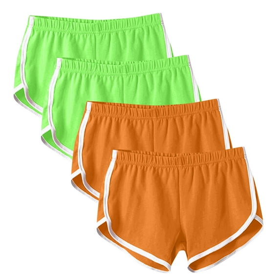 cfhntfmh 4pc Athletic Shorts for Women Sport Elastic Waist Color Block Shorts Summer Running Wotkout Yoga Shorts
