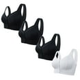 thumbnail image 1 of cfhntfmh 4pc Plus Size Bras for Women Comfort Wireless Front Closure Bralettes Breathable Soft Push up Bras, 1 of 2