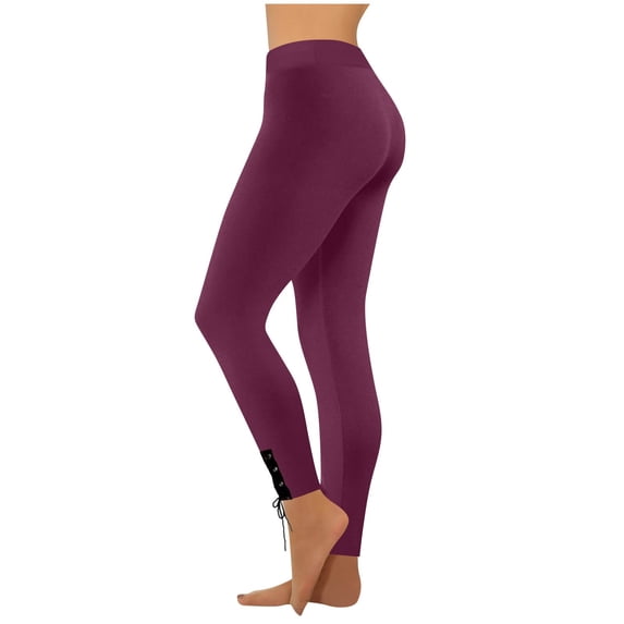 cfhntfmh Athletic Leggings for Women Low Rise Yoga Pants Workout Running Pants Lace up Hem Going out Clothes
