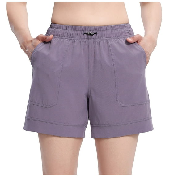 cfhntfmh Athletic Shorts for Women Summer Elastic Waist Workout Shorts Comfy Activewear Jogger Pants with Pockets