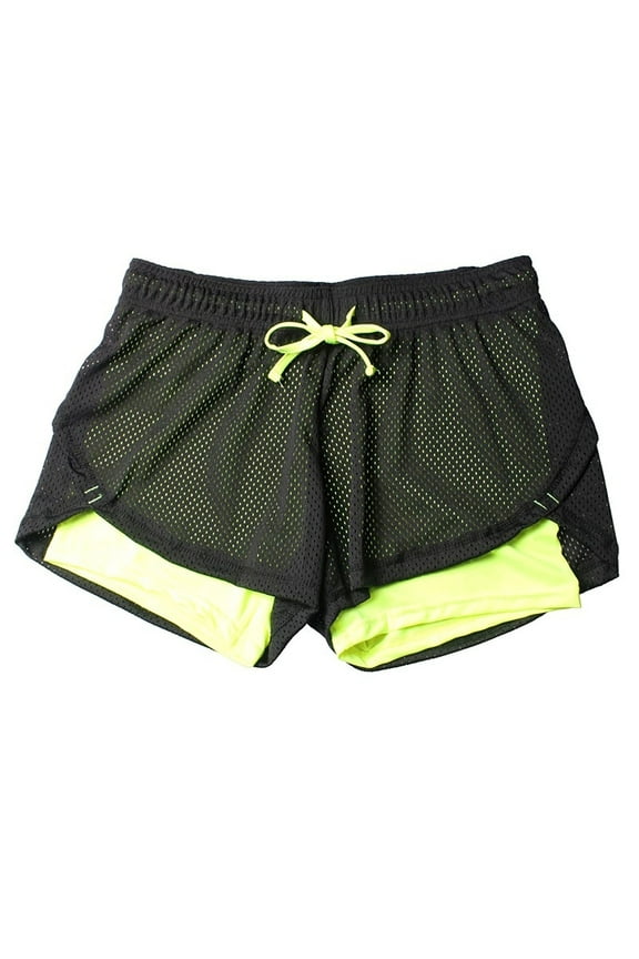 Athletic Shorts for Women Summer Loose Lined Mesh Shorts Elastic Waist Breathable Workout Fitness Outfits