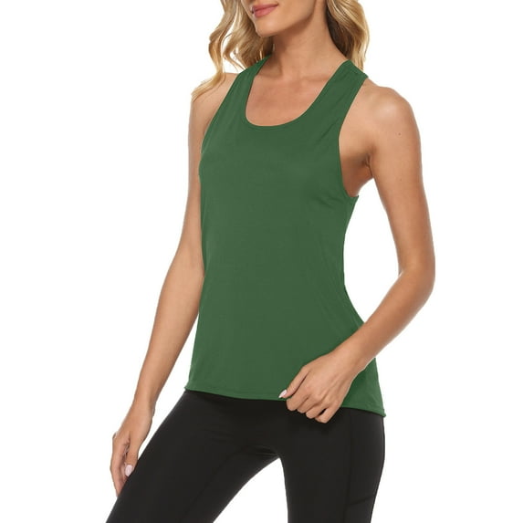 cfhntfmh Athletic Tops for Women Sleeveless Round Neck Workout Shirts Back Cross Keyhole Running Activewear Tank Blouses