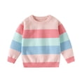 thumbnail image 1 of cfhntfmh Baby Boys Knit Sweater Round Neck Striped Cotton Pullover Sweatshirt Baby Girl Cute Clothes Winter Warm Pullover, 1 of 3