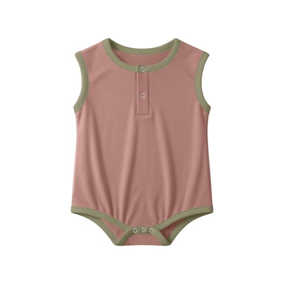 cfhntfmh Baby Girls Boys Sleeveless Bodysuits Round Neck Unisex Infant Onesies Spring Cute Fashion Clothes (Brown,12-18 Months)