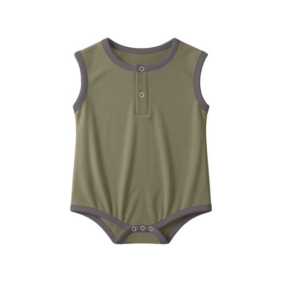 cfhntfmh Baby Girls Boys Sleeveless Bodysuits Round Neck Unisex Infant Onesies Spring Cute Fashion Clothes (Green,9-12 Months)