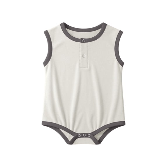 cfhntfmh Baby Girls Boys Sleeveless Bodysuits Round Neck Unisex Infant Onesies Spring Cute Fashion Clothes (White,12-18 Months)