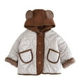 thumbnail image 1 of cfhntfmh Baby Girls Boys Winter Coat Long Sleeve Buttons down Jacket Windproof er Hooded Outwear for 3-8 Years, 1 of 7