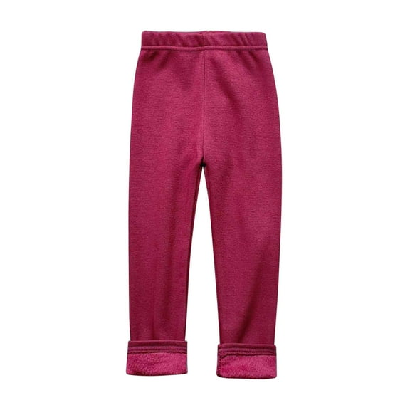 cfhntfmh Baby Toddler Pants Winter Warm Fleece High Elastic Waisted Pull on Sweatpants Lounge Thermal Pants for Girls Boys
