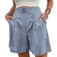 thumbnail image 1 of cfhntfmh Bermuda Shorts for Women Summer Wide Leg Business Casual Shorts with Pockets Elastic Waist Casual Loose Fit Shorts, 1 of 7