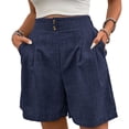 thumbnail image 1 of cfhntfmh Bermuda Shorts for Women Summer Wide Leg Business Casual Shorts with Pockets Elastic Waist Casual Loose Fit Shorts, 1 of 7