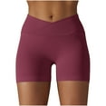 thumbnail image 1 of cfhntfmh Biker Shorts for Women Cross High Waisted Athletic Short Pants Fitness Running Yoga Workout Shorts, 1 of 6