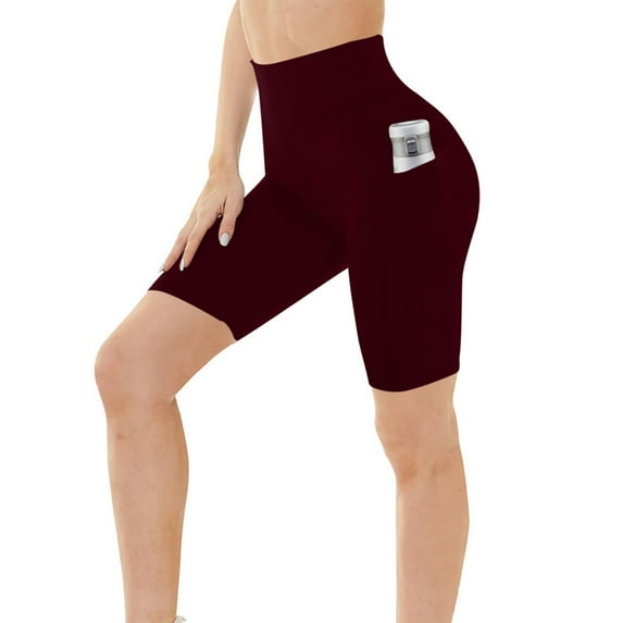 cfhntfmh Biker Shorts for Women High Waist, Womens Athletic Workout Running Shorts with Pockets