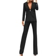 thumbnail image 1 of cfhntfmh Blazer Sets for Women Fall Formal Long Sleeve Work Office Buttons down Jackets Wide Leg Business Casual Pants, 1 of 7