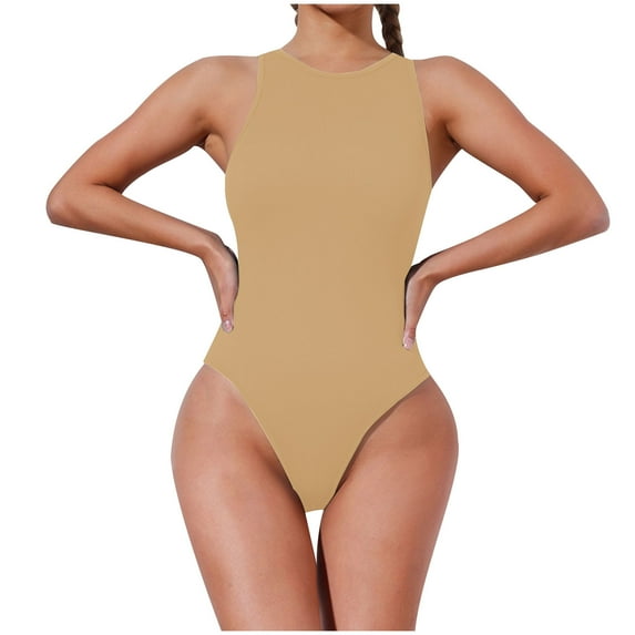 cfhntfmh Body Shape Shorts Rompers for Womens Seamless Bodysuit Sleeveless Tank Tops Shapewear Jumpsuit