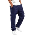 thumbnail image 1 of cfhntfmh Boys Cargo Sweatpants Baggy Pants with Pockets Wide Leg Casual Athletic Lightweight Joggers for Kids (Navy,11-12Years), 1 of 7