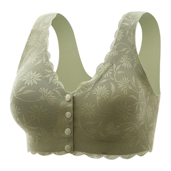 cfhntfmh Bras for Women Front Closure Buttons No Underwire Seamless Bras Full Coverage Summer Comfy Bralette