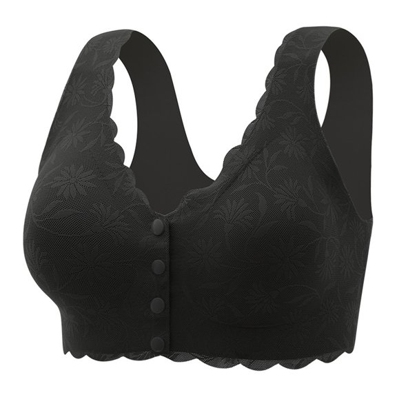 cfhntfmh Bras for Women Front Closure Buttons No Underwire Seamless Bras Full Coverage Summer Comfy Bralette