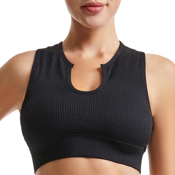 cfhntfmh Bras for Women Racerback High Impact Ribbed Bralettes Comfy Sports Wireless Activewear Jogger Bras