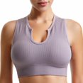 thumbnail image 1 of cfhntfmh Bras for Women Racerback High Impact Ribbed Bralettes Comfy Sports Wireless Activewear Jogger Bras, 1 of 2